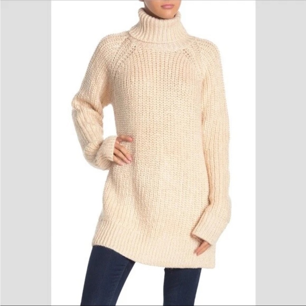 Show Me Your MuMu Marvin Cream Chunky Knit Turtleneck Sweater